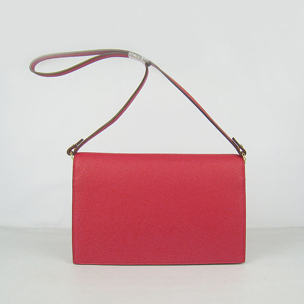 7A Hermes Togo Leather Messenger Bag Red With Gold Hardware H021 Replica - Click Image to Close